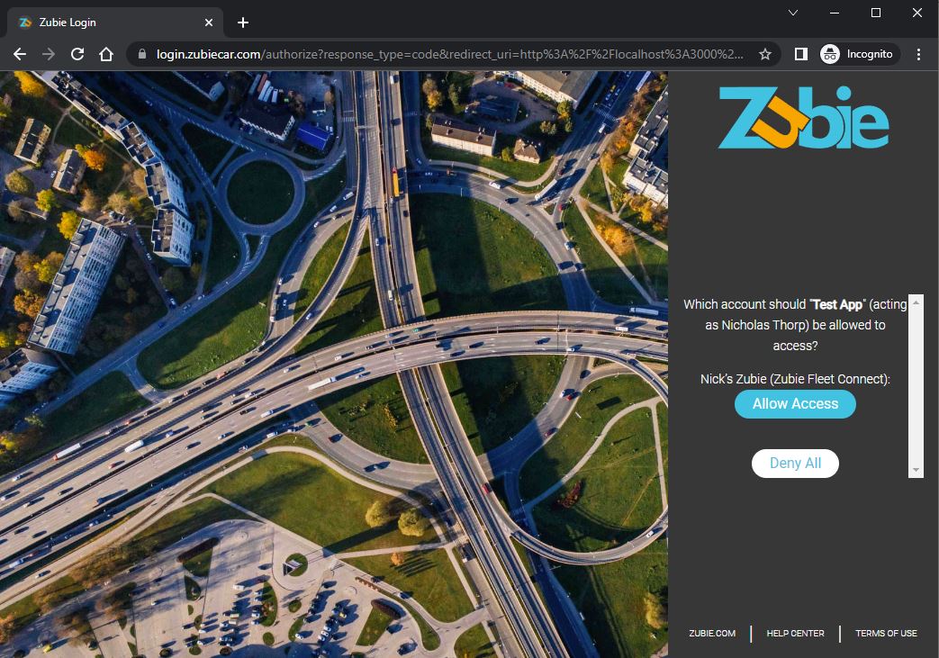 Auth access screenshot